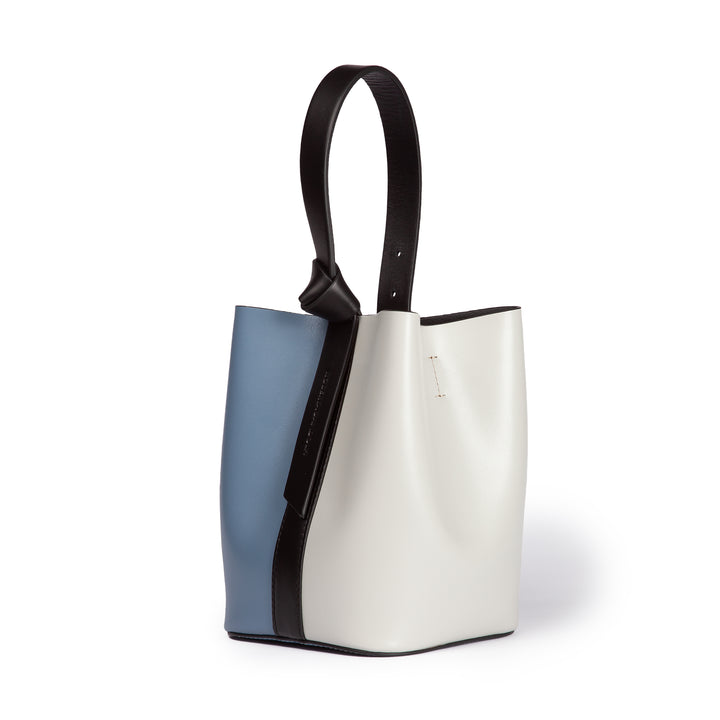 Roberta Gandolfi Cinzia Bucket Medium Medium In Pelle Bicolor Con Tracolla Staccabile