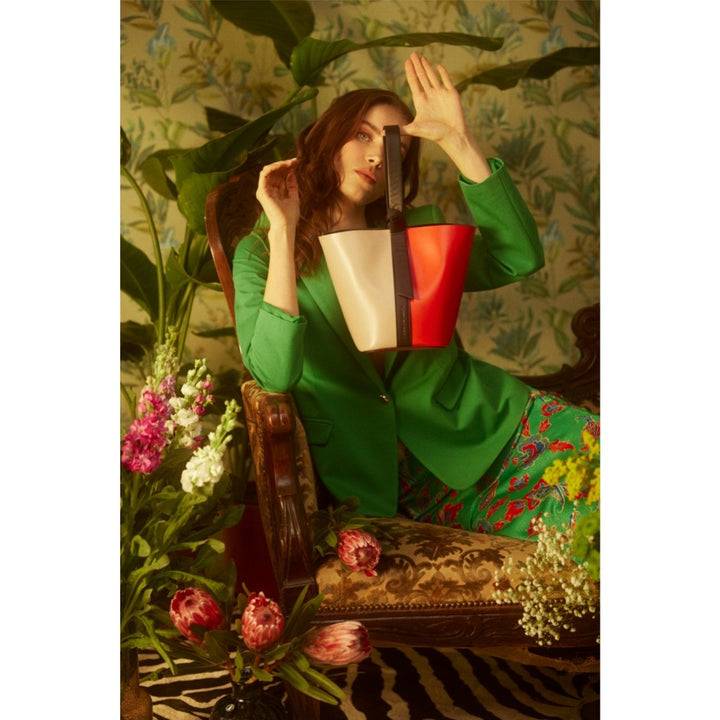 Roberta Gandolfi Cinzia Bucket Small In Pelle Bicolor Con Tracolla Staccabile