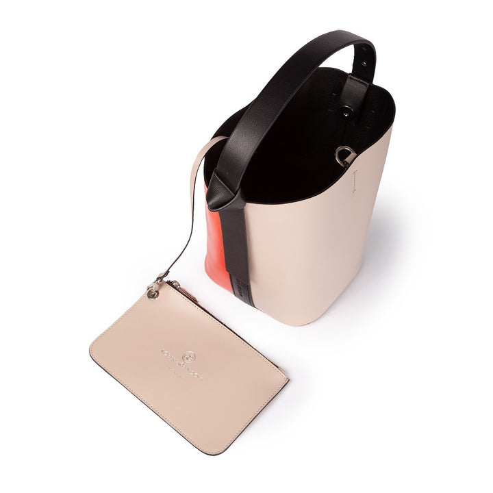 Roberta Gandolfi Cinzia Bucket Small In Pelle Bicolor Con Tracolla Staccabile