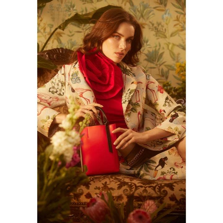 Roberta Gandolfi Cinzia Mini Bag In Pelle Bicolor E Tracolla Staccabile