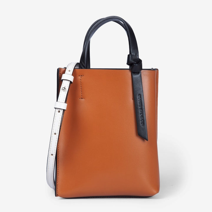 Roberta Gandolfi Cinzia Mini bag in pelle bicolor e tracolla staccabile