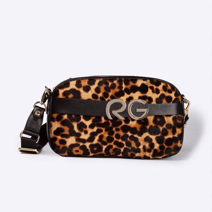 Roberta Gandolfi Dafne pony camera in pelle stampa animalier con tracolla staccabile