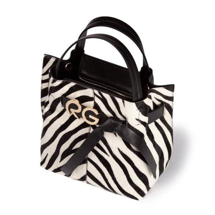 Roberta Gandolfi Dafne Pony Medium Borsa A Mano In Pelle Stampa Animalier Con Tracolla Staccabile