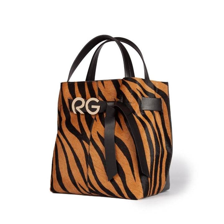 Roberta Gandolfi Dafne Pony Medium Borsa A Mano In Pelle Stampa Animalier Con Tracolla Staccabile