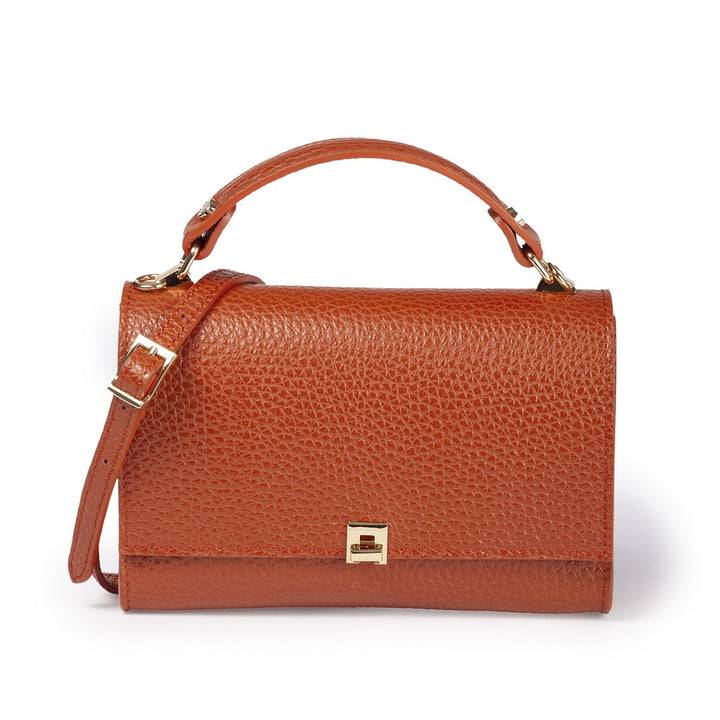 Roberta Gandolfi Elodie compact crossbody borsa in pelle con tramezza interna e tasca esterna con tracolla staccabile e regolabile