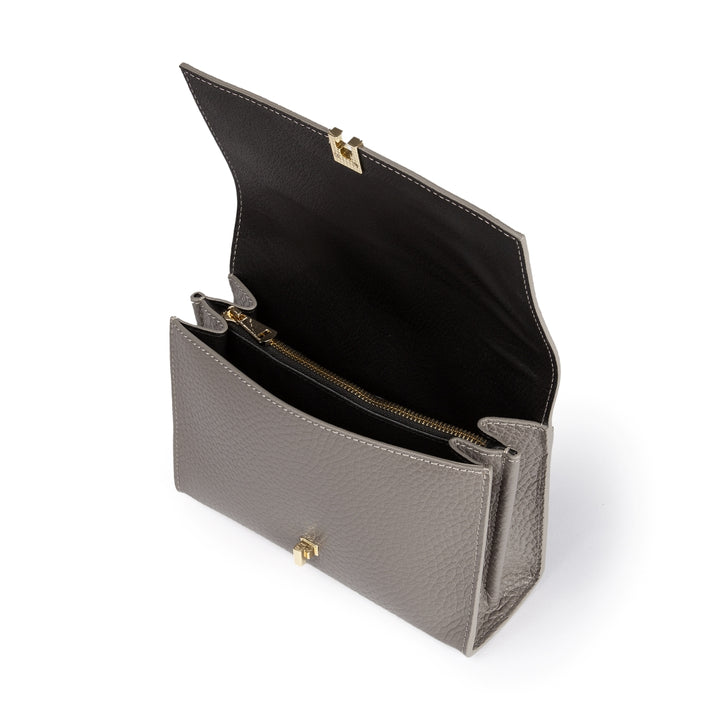 Roberta Gandolfi Elodie Compact Crossbody Borsa In Pelle Con Tramezza Interna E Tasca Esterna Con Tracolla Staccabile E Regolabile