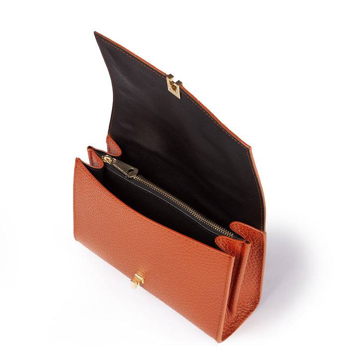 Roberta Gandolfi Elodie Compact Crossbody Borsa In Pelle Con Tramezza Interna E Tasca Esterna Con Tracolla Staccabile E Regolabile