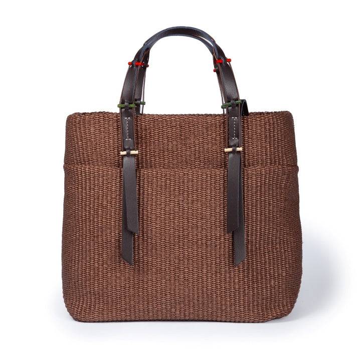 Roberta Gandolfi Fernanda Tote in rafia con finiture in pelle di vitello a doppia portabilità mano o shopping