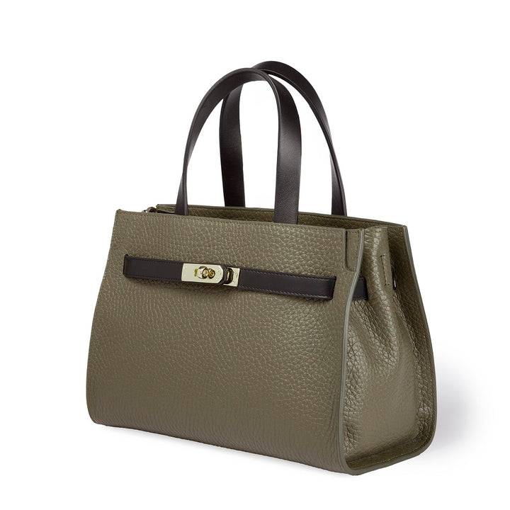 Roberta Gandolfi Frida Handbag In Pelle Martellata Con Tracolla Logata In Tessuto Regolabile