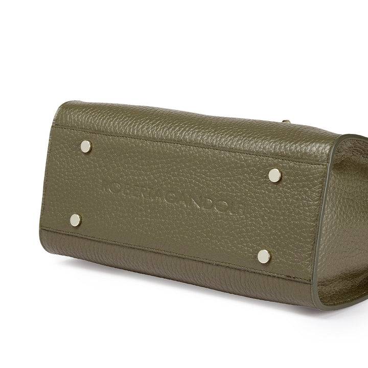 Roberta Gandolfi Frida Handbag In Pelle Martellata Con Tracolla Logata In Tessuto Regolabile