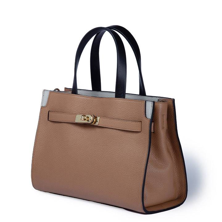 Roberta Gandolfi Frida Handbag In Pelle Martellata Con Tracolla Logata In Tessuto Regolabile