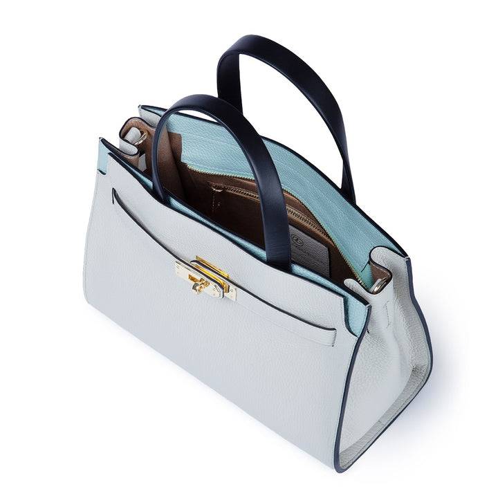 Roberta Gandolfi Frida Handbag In Pelle Martellata Con Tracolla Logata In Tessuto Regolabile