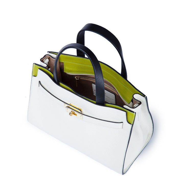 Roberta Gandolfi Frida Handbag In Pelle Martellata Con Tracolla Logata In Tessuto Regolabile