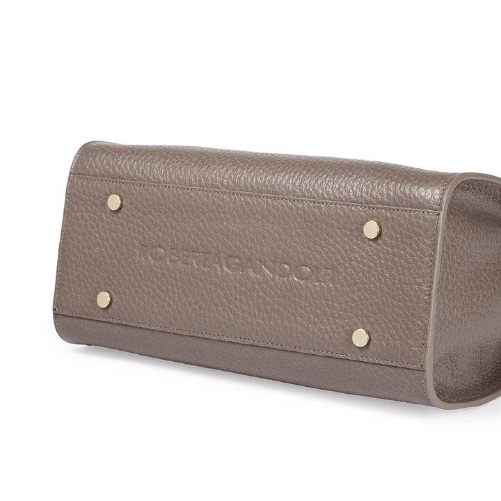 Roberta Gandolfi Frida Handbag In Pelle Martellata Con Tracolla Logata In Tessuto Regolabile