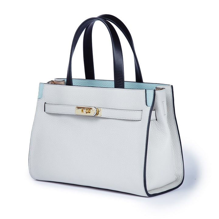 Roberta Gandolfi Frida Handbag In Pelle Martellata Con Tracolla Logata In Tessuto Regolabile