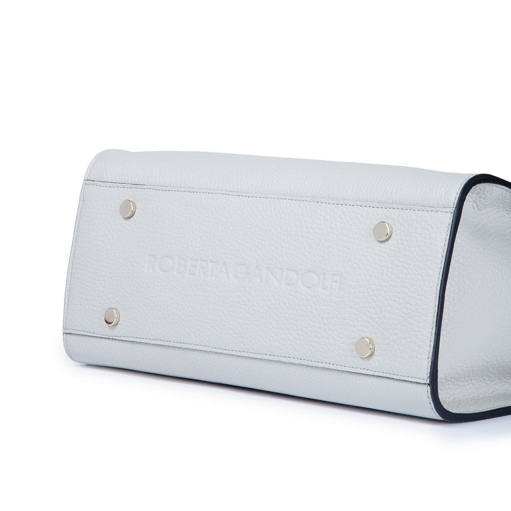 Roberta Gandolfi Frida Handbag In Pelle Martellata Con Tracolla Logata In Tessuto Regolabile