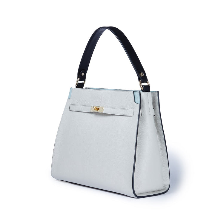 Roberta Gandolfi Frida Satchel In Pelle Martellata Con Tracolla Logata In Tessuto Regolabile