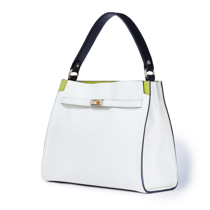 Roberta Gandolfi Frida Satchel In Pelle Martellata Con Tracolla Logata In Tessuto Regolabile