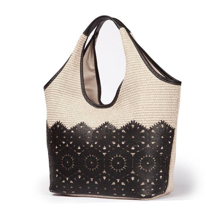 Roberta Gandolfi Giulia Hobo In Rafia E Pelle Il Pannello Tagliato Al Laser è Interamente Cucito A Mano