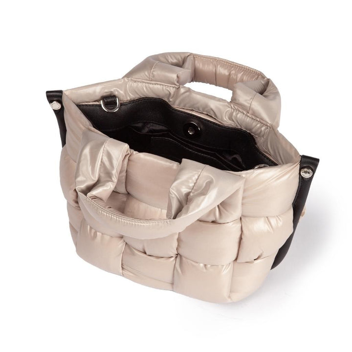 Roberta Gandolfi Greta Mini Borsa In Tessuto Antigoccia Imbottita Ed Intrecciata A Mano Con Finiture In Pelle