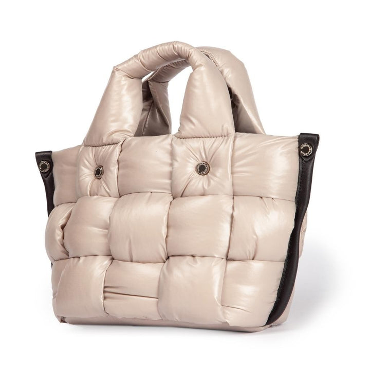 Roberta Gandolfi Greta Mini Borsa In Tessuto Antigoccia Imbottita Ed Intrecciata A Mano Con Finiture In Pelle