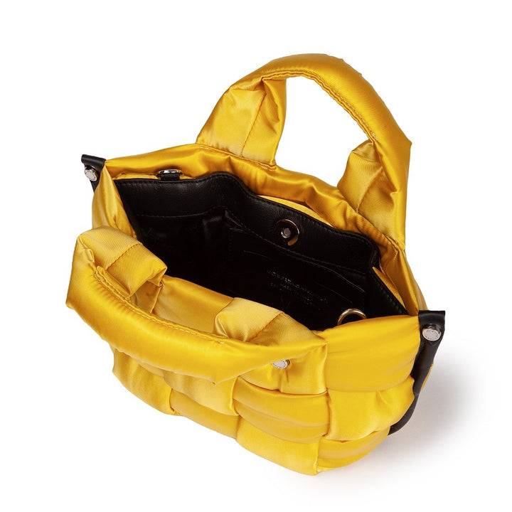 Roberta Gandolfi Greta Mini Borsa In Tessuto Antigoccia Imbottita Ed Intrecciata A Mano Con Finiture In Pelle