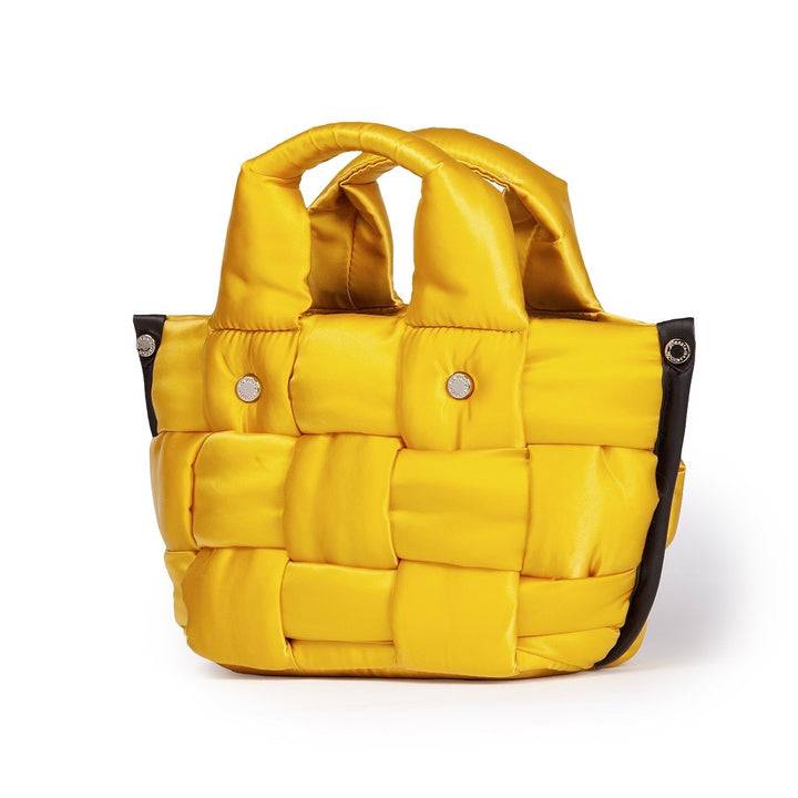 Roberta Gandolfi Greta Mini Borsa In Tessuto Antigoccia Imbottita Ed Intrecciata A Mano Con Finiture In Pelle