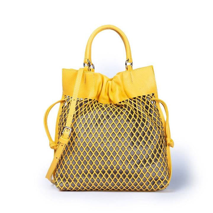 Roberta Gandolfi Isabella borsa a mano in pelle tagliate al laser effetto rete con tracolla staccabile e regolabile