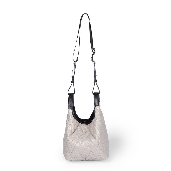 Roberta Gandolfi Joy Puffy Borsa Trasformabile 5 Modelli In 1 In Tessuto Antigoccia Finiture In Pelle Di Vitello E Tracolla Staccabile