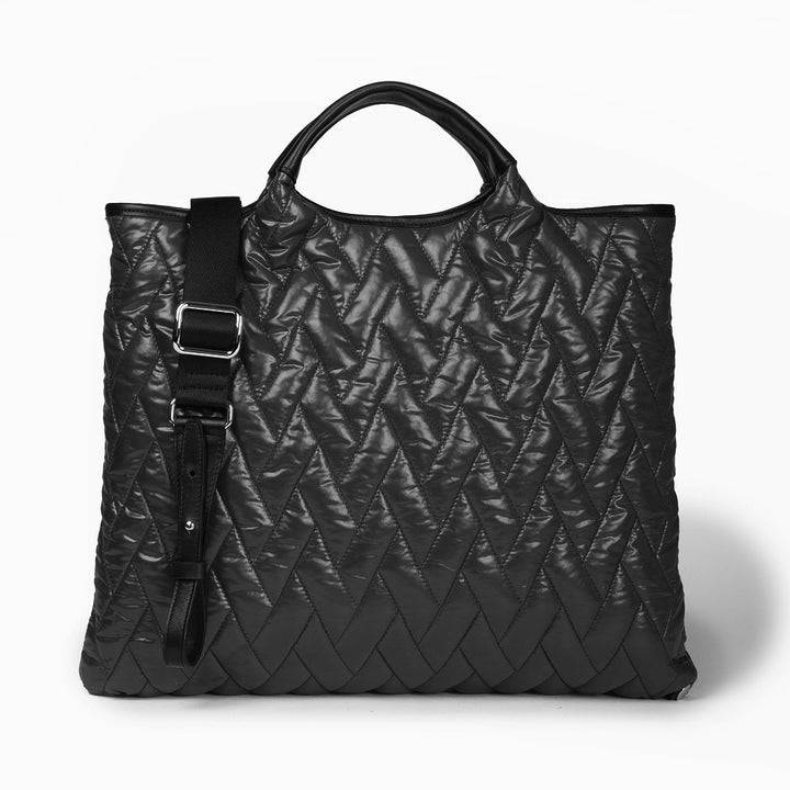 Roberta Gandolfi Joy Puffy borsa trasformabile 5 modelli in 1 in tessuto antigoccia finiture in pelle di vitello e tracolla staccabile Roberta Gandolfi Joy Puffy borsa trasformabile 5 modelli in 1 in tessuto antigoccia finiture in pelle di vitello e tracolla staccabile