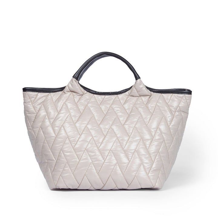 Roberta Gandolfi Joy Puffy Borsa Trasformabile 5 Modelli In 1 In Tessuto Antigoccia Finiture In Pelle Di Vitello E Tracolla Staccabile