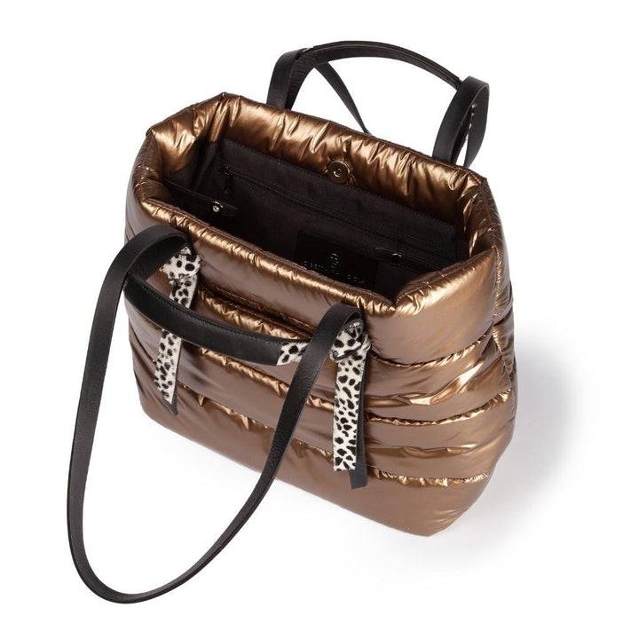 Roberta Gandolfi Luana Shopping In Tessuto Antigoccia E Finiture In Pelle Con Doppia Portabilità