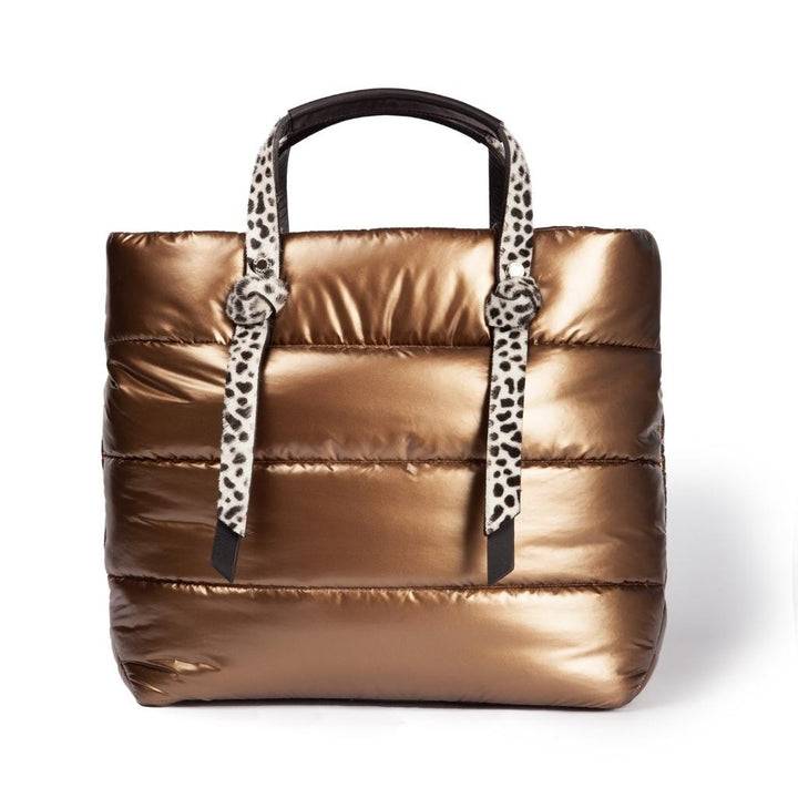 Roberta Gandolfi Luana Shopping in tessuto antigoccia e finiture in pelle con doppia portabilità