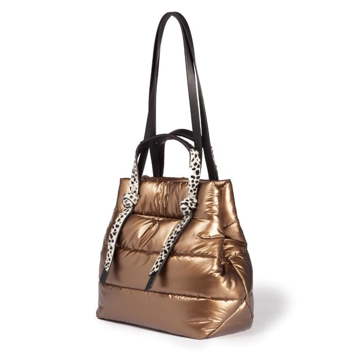 Roberta Gandolfi Luana Shopping In Tessuto Antigoccia E Finiture In Pelle Con Doppia Portabilità