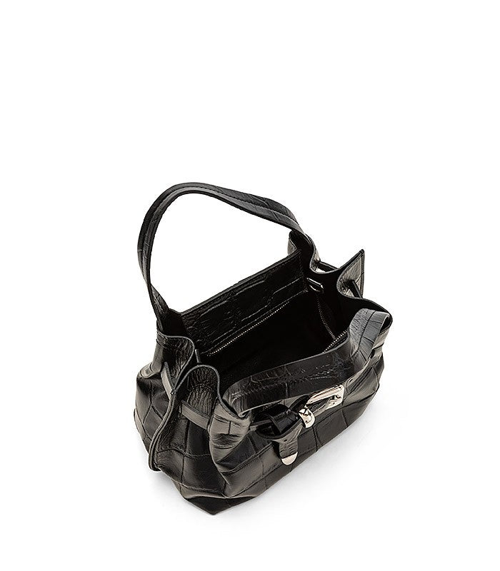 Roberta Gandolfi Martina Small Borsa In Pitone Vero Con Finiture In Pelle Di Vitello