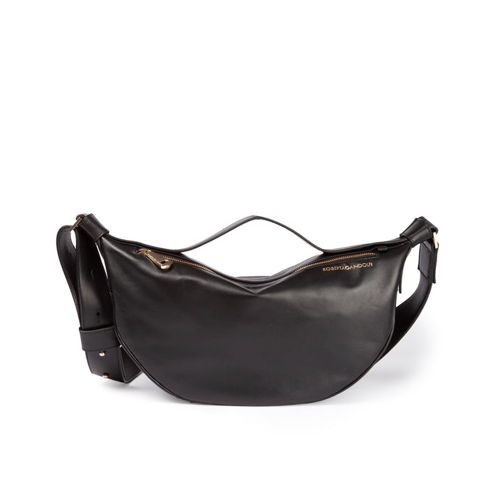 Roberta Gandolfi Micol Banana small cross body in vitello liscio con tracolla regolabile