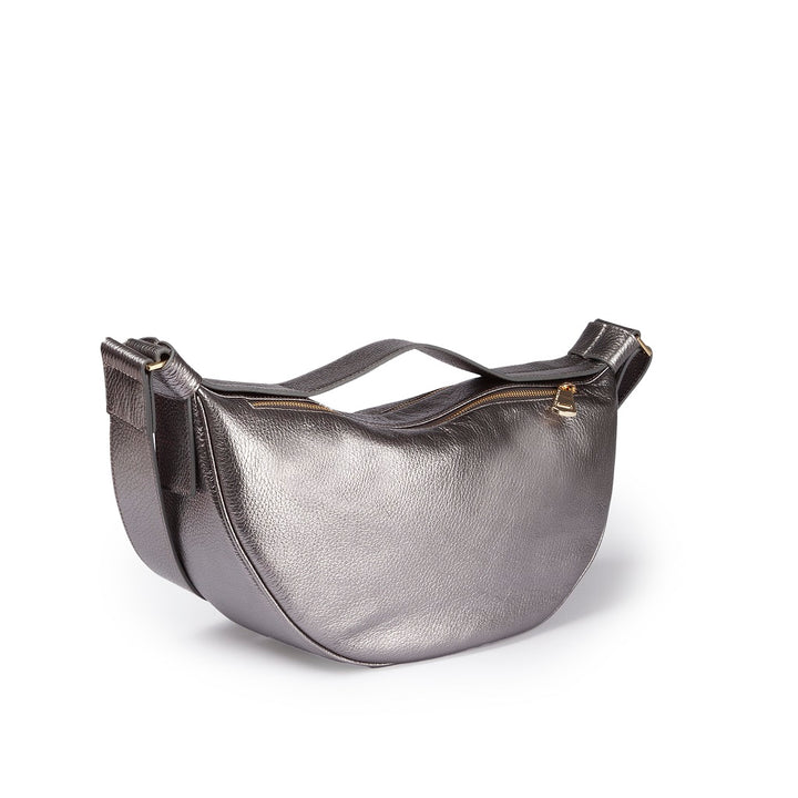 Roberta Gandolfi Micol Banana Small Cross Body In Vitello Martellato Metal Con Tracolla Regolabile