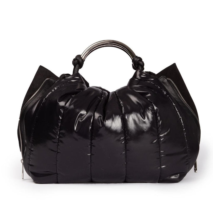 Roberta Gandolfi Naomi Balloon borsa a mano in tessuto antigoccia finiture in pelle e doppi spallacci per essere messa sulla spalla
