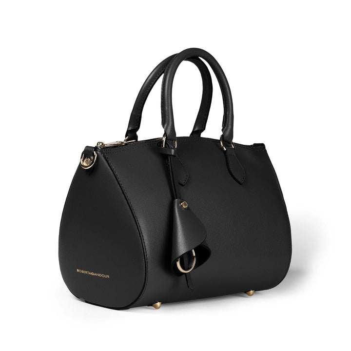 Roberta Gandolfi Nicole Bowling In Pelle Stampa "light Saffiano" Con Tracolla Staccabile E Regolabile