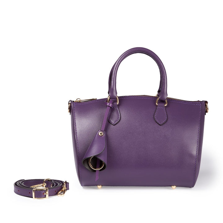 Roberta Gandolfi Nicole bowling in pelle stampa "light saffiano" con tracolla staccabile e regolabile