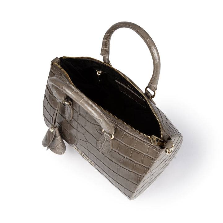 Roberta Gandolfi Nicole Cocco Bowling In Pelle Lucida Stampa Cocco Con Tracolla Staccabile E Regolabile