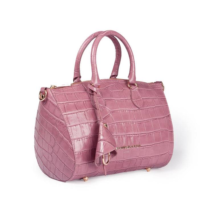 Roberta Gandolfi Nicole Cocco Bowling In Pelle Lucida Stampa Cocco Con Tracolla Staccabile E Regolabile