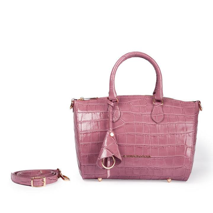 Roberta Gandolfi Nicole Cocco bowling in pelle lucida stampa cocco con tracolla staccabile e regolabile