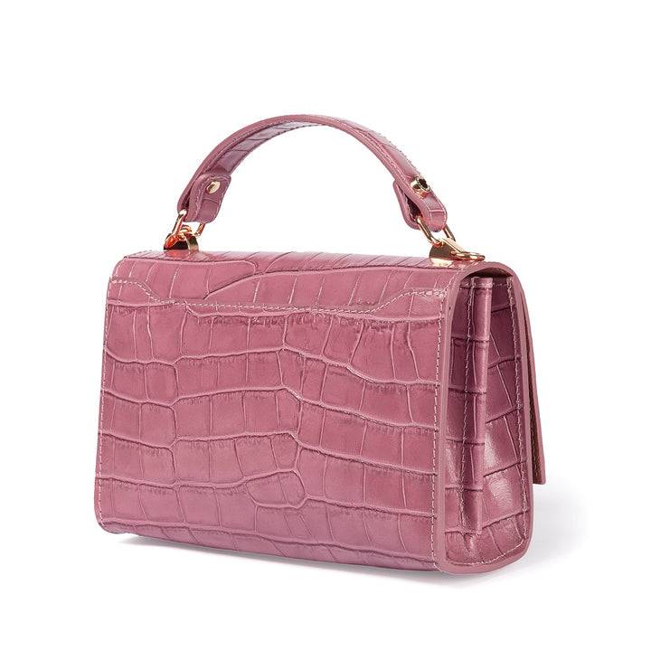 Roberta Gandolfi Nicole Cocco Compact Crossbody Borsa In Pelle Stampa Cocco Con Tramezza Interna E Tasca Esterna Con Tracolla Staccabile E Regolabile