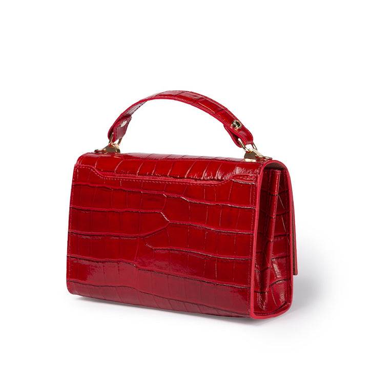 Roberta Gandolfi Nicole Cocco Compact Crossbody Borsa In Pelle Stampa Cocco Con Tramezza Interna E Tasca Esterna Con Tracolla Staccabile E Regolabile