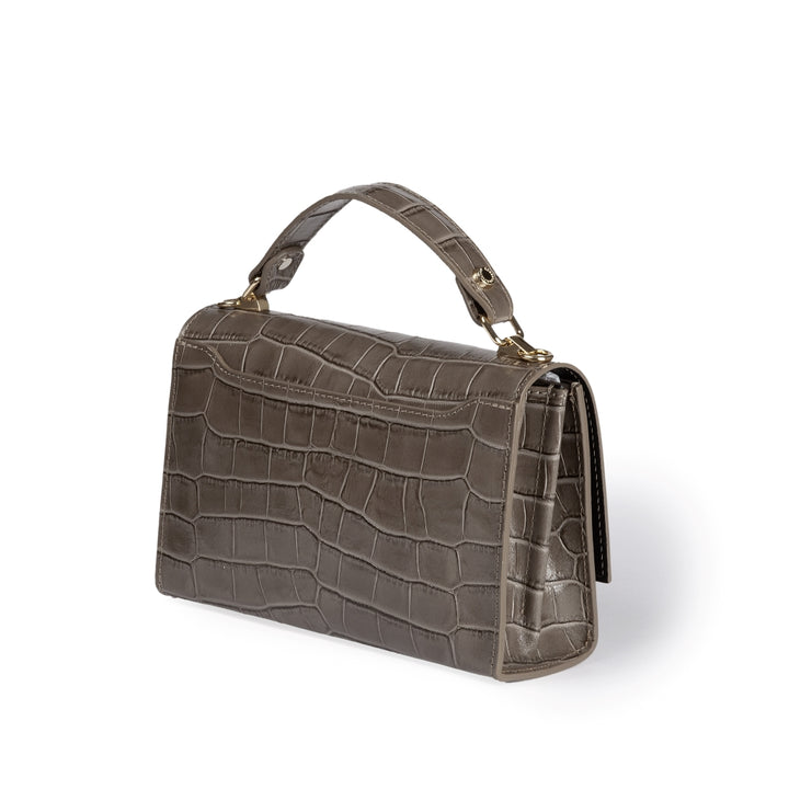 Roberta Gandolfi Nicole Cocco Compact Crossbody Borsa In Pelle Stampa Cocco Con Tramezza Interna E Tasca Esterna Con Tracolla Staccabile E Regolabile