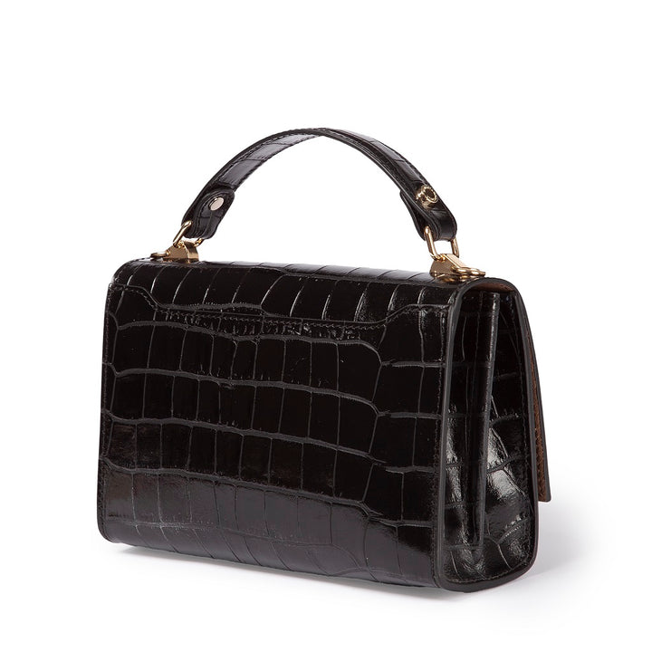 Roberta Gandolfi Nicole Cocco Compact Crossbody Borsa In Pelle Stampa Cocco Con Tramezza Interna E Tasca Esterna Con Tracolla Staccabile E Regolabile