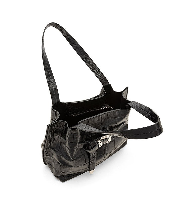 Roberta Gandolfi Rachele Shopping In Vero Pitone E Pelle Di Vitello