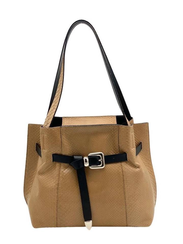 Roberta Gandolfi Rachele shopping in vero pitone e pelle di vitello