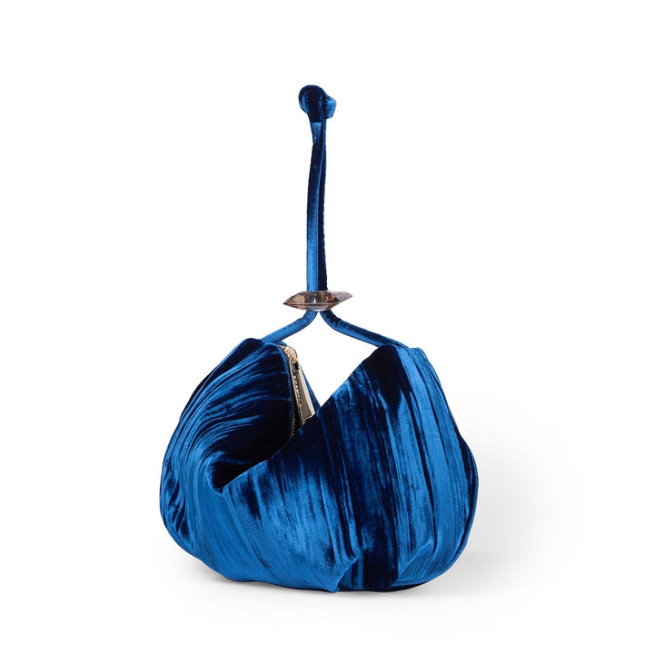 Roberta Gandolfi Sirenetta Baguette Velluto Plissè Con Elemento Gioiello